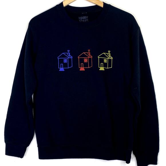 Harry Styles House Black Crewneck Sweatshirt Sz S Love On Tour Concert Merch Fan - Picture 1 of 8